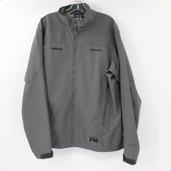 PATAGONIA jacket Men's XL softshell windbreaker full zip gray pockets